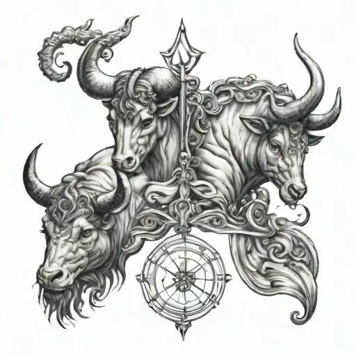 Libra Gemini Taurus zodiac sign tattoo design idea