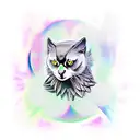 Raven and Black Cat with Celtic design tattoo design idea