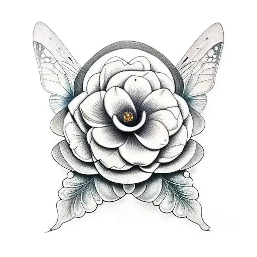 butterlies landing on gardenias tattoo design idea