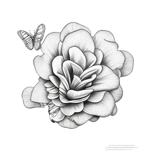 gardenias and butterflies tattoo design idea