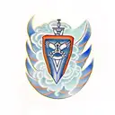 navy chevron tattoo design idea