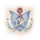 navy chevron tattoo design idea