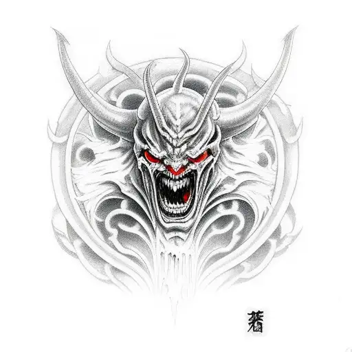 demon devil evil Japanese tattoo design idea