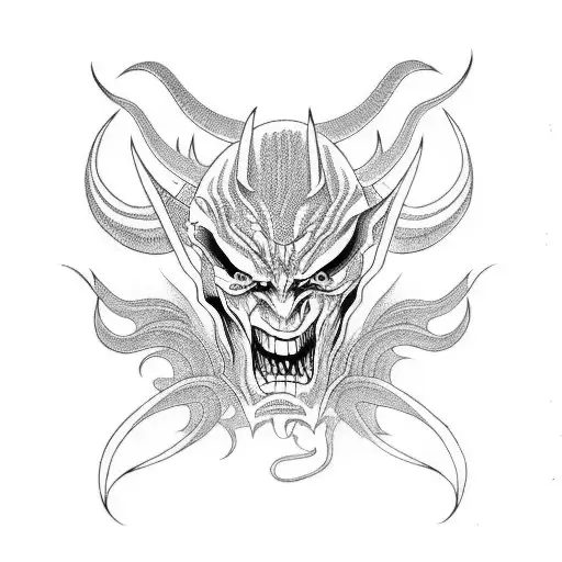 demon devil evil Japanese tattoo design idea