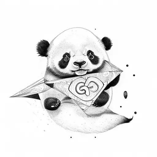 Panda, infinity, letter R, letter G tattoo design idea