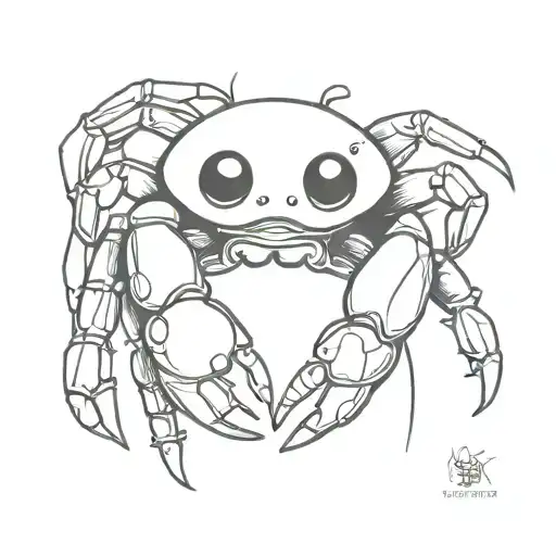 sweet big eyed crab tattoo design idea