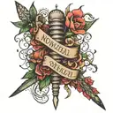 spinal tattoo with flowers writing " no weapon against me shall prosper "  tattoo design idea