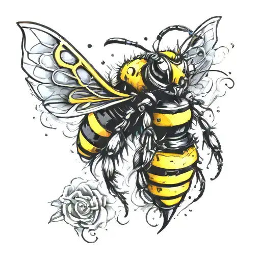 bumble bee transformer  with smoke tattoo design idea