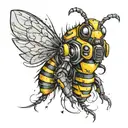 bumble bee transformer  with smoke tattoo design idea