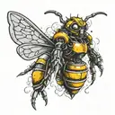 bumble bee transformer  with smoke tattoo design idea