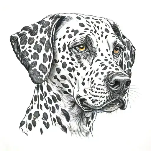 Dalmatian aggressive look tattoo design idea