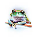 tree combined by a frog tattoo design idea