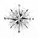 compass with mountains  tattoo design idea