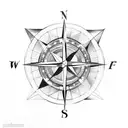 compass with mountains  tattoo design idea
