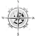 compass with mountains  tattoo design idea