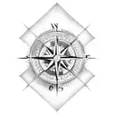 compass with mountains  tattoo design idea
