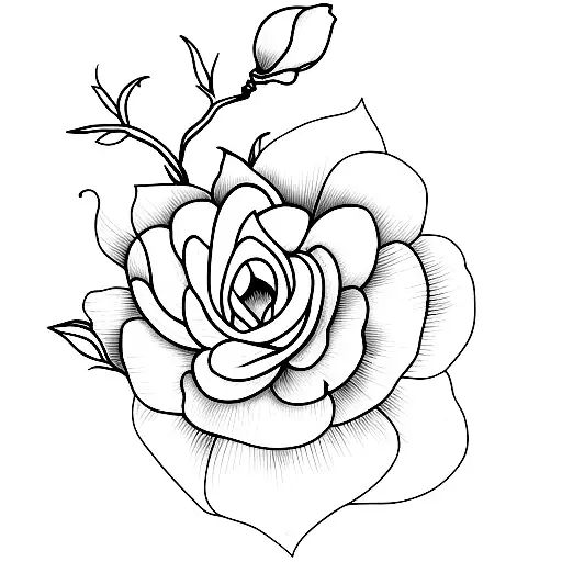 Airy magnolia transparent tattoo design idea