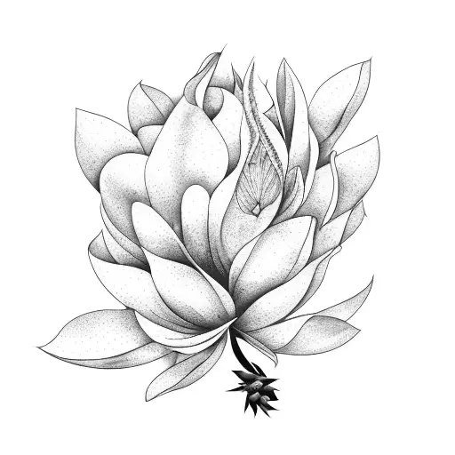 Airy magnolia transparent tattoo design idea