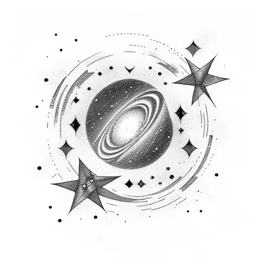 Celestron telescope stars and galaxies in the background tattoo design idea