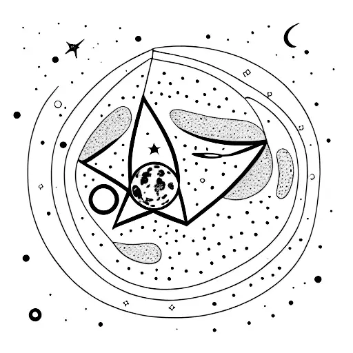 Telescope with stars and galaxies in the background tattoo design idea