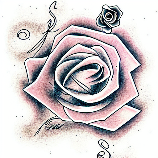 Abstract Piano Keys and one rose tattoo design idea