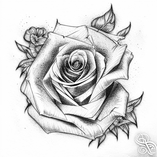 Memorial grandma with piano and rose tattoo design idea