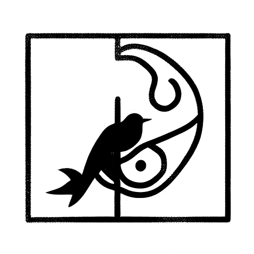 Abstract Piano Keys and one robin with Grandma written inside tattoo design idea