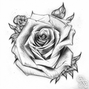 Memorial grandma with piano and rose tattoo design idea