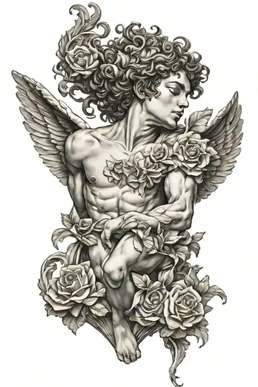 eros god tattoo design idea