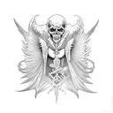 gothic style angels and demons chest piece  tattoo design idea