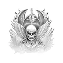 gothic style angels and demons chest piece  tattoo design idea