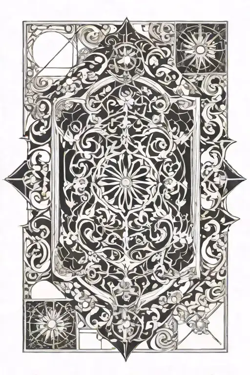 renaissance geometric art tattoo design idea