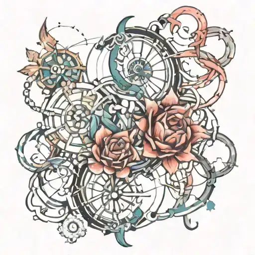 financial market graph intertwined tattoo design idea