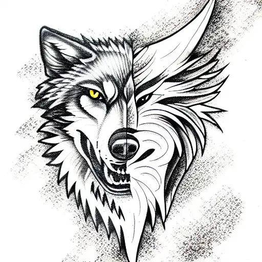 Angry Wolf tattoo design idea