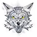 Angry Wolf tattoo design idea