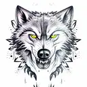 Angry Wolf tattoo design idea