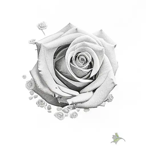 AK74 with roses and money tattoo design idea