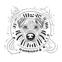 The name Daphne in morse code , a Labrador paw print  tattoo design idea