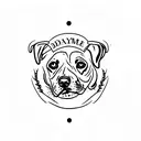 The name Daphne in morse code , a Labrador paw print  tattoo design idea