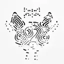 Daphne written in morse code , a dog paw print  tattoo design idea