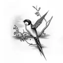 Swallow Bird tattoo design idea