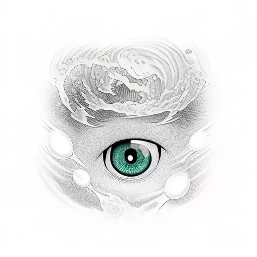 anime sleeve with lots of eyeballs tattoo design idea