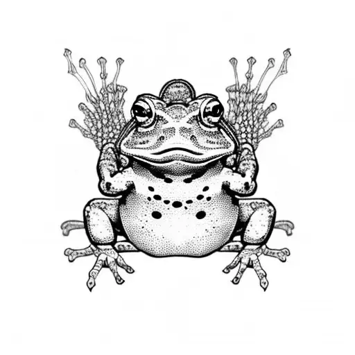 japanese toad tattoo design idea