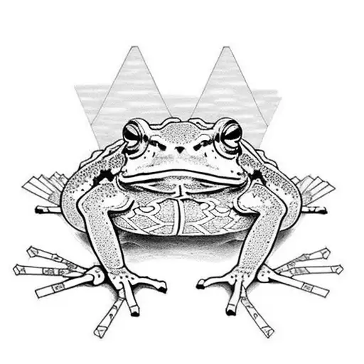 japanese toad tattoo design idea