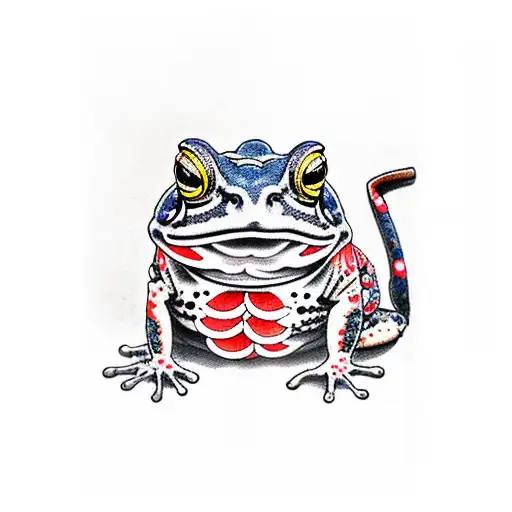 japanese toad tattoo design idea