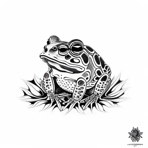 bufo alvarius  lotus Flower toad tattoo design idea