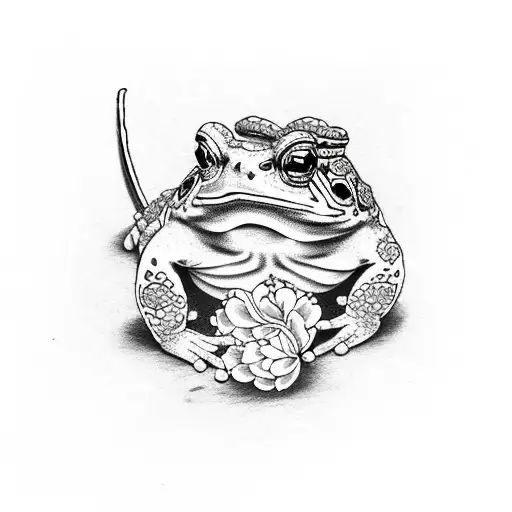 japanese toad tattoo design idea