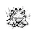 bufo alvarius toad with lotus flower tattoo design idea