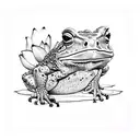 bufo alvarius toad with lotus flower tattoo design idea