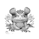 bufo alvarius toad with lotus flower tattoo design idea